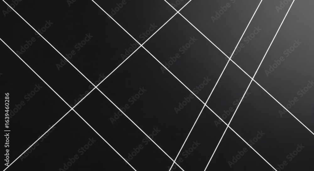 Poster minimalist abstract background with intersecting white diagonal lines on dark gray