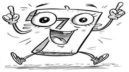 Cartoon number seven character (1)