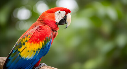 Scarlet Macaw Tropical Bird Vivid Colors Exotic Wildlife Feathers Jungle Parrot Amazon Rainforest Wildlife Photography Nature