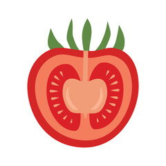 fresh vegetable. half tomato. 