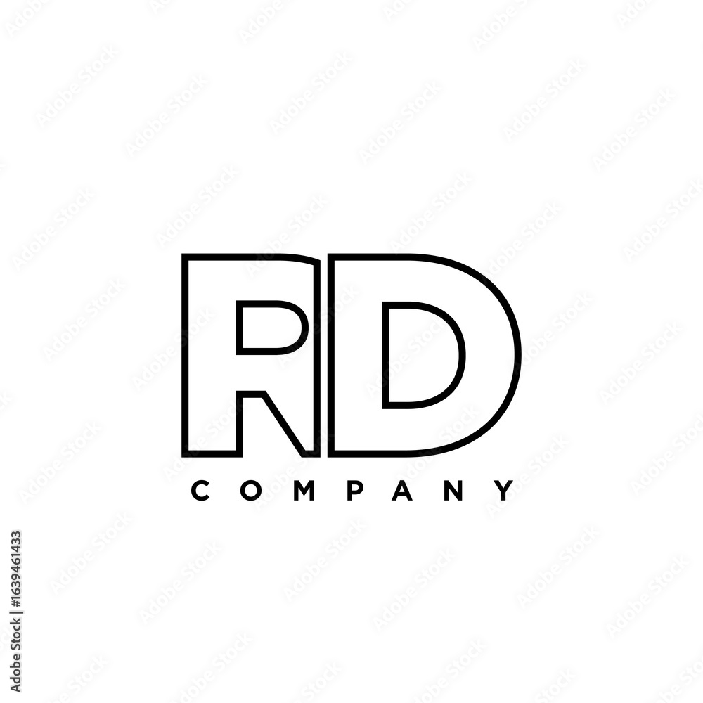 Poster letter r and d, rd logo design template. minimal monogram initial based logotype.
