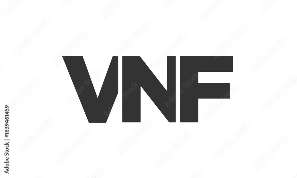 Poster vnf logo design template with strong and modern bold text. initial based vector logotype featuring s