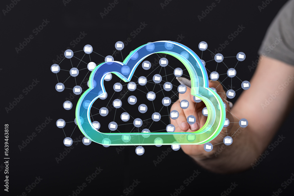 Aufkleber secure cloud storage, data sharing, and network infrastructure. access files anytime, anywhere.