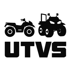 Atv and utv silhouettes with text