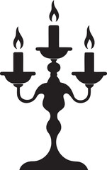  candelabra silhouette vector  icon illustration, candlestick isolated in white background
