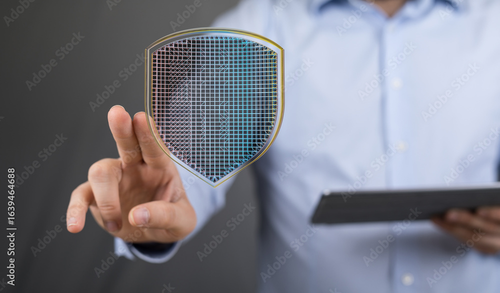 Poster secure your data with robust cybersecurity measures. protect your business from online threats.