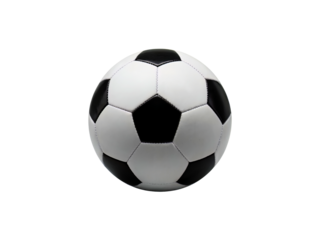 Classic black and white soccer ball ready for the game, symbolizing sport and competition