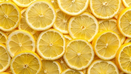 Fresh lemon slices pattern backgrond, close up
