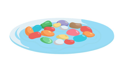 Colorful jelly beans assortment on a plate sweet candy confectionery sugar treat tasty dessert food illustration