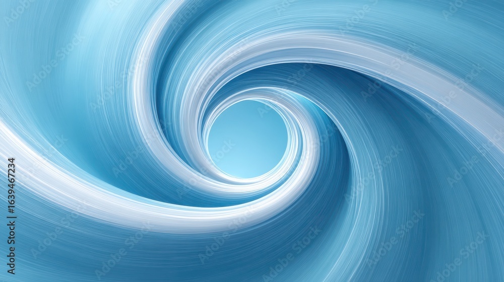 Poster a swirling blue abstract design with smooth gradients, creating a sense of movement and depth.