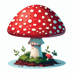 Red and white spotted mushroom vector image