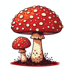 Red and white spotted mushroom vector image