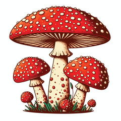 Red and white spotted mushroom vector image