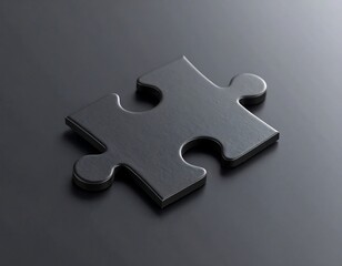 Obraz premium Dark puzzle piece on a dark surface.