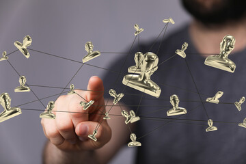Image of a network connection showing teamwork, collaboration, and global business communication.