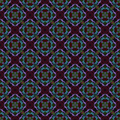 Beautiful, seamless, vibrant purple and blue flowers