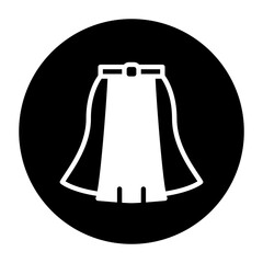 black and white skirt icon