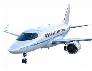 Modern White Private Jet With Detailed Design