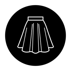black and white skirt icon