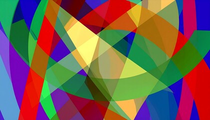 Colorful abstract design with overlapping shapes.