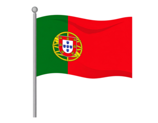  Flat Design of Portugal Flag with Bold Colors and Clean Lines, isolated on transparent background PNG