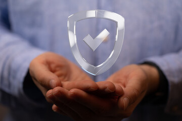 Digital shield, online security, data protection, safety, privacy, risk management, secure,...