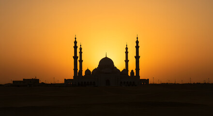 Islamic dome architecture in warm evening light