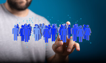Image depicting a digital network of people, representing community, connection, and social media.