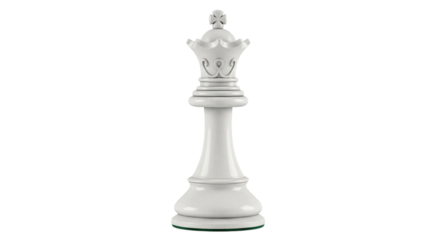 White chess king piece isolated on transparent background