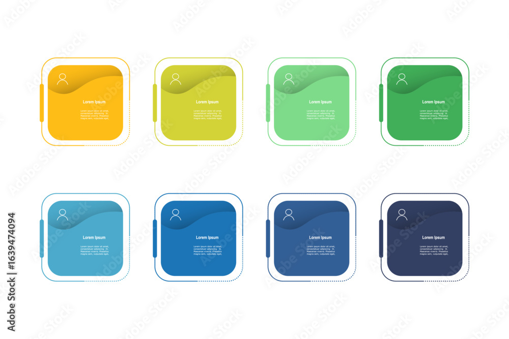 Canvas Prints for business concept with 8 steps infographics, multicolor rectangle shape, design for workflow layo