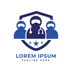 medical team healthcare medical emergency team logo design for hospital doctor infection contagious prevention