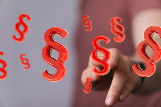 Stock photo of 3D paragraph symbols, ideal for legal, compliance, and law themes.