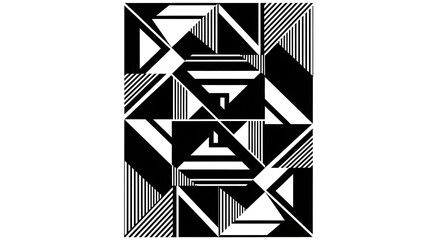 Black and White Geometric Triangle Pattern