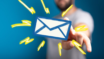 Quick email delivery.  Modern communication, instant messaging, digital correspondence.
