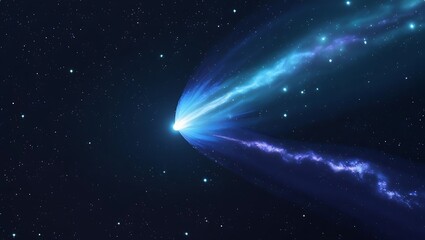 Obraz premium Cosmic Spectacle A Bright Comet Streaks Through The Starry Night Sky