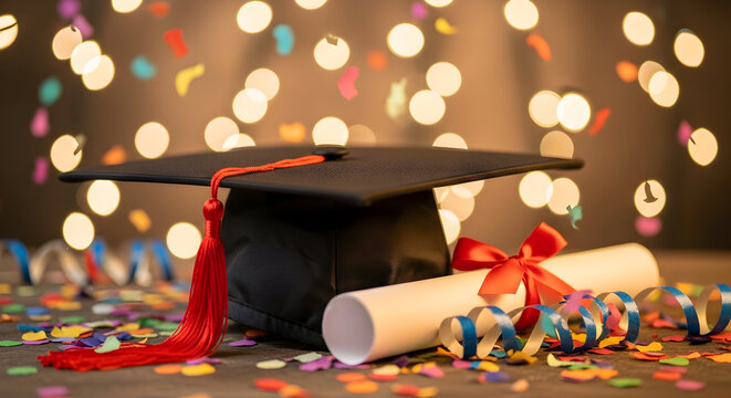 Celebrate Graduation Success Achievement Diploma Ceremony Cap Education Future Goals New Beginnings