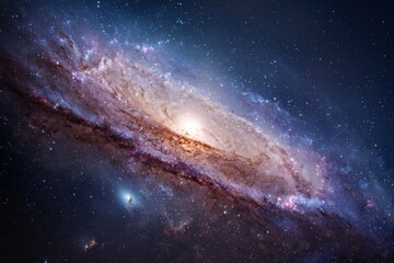 Fototapeta premium A stunning spiral galaxy filled with sparkling stars and vibrant nebulae, celebrating the majesty and wonder of the universe for astronomy fans and space aficionados