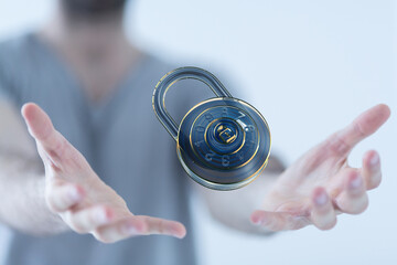Cybersecurity, data protection, privacy, password, secure access, digital lock, online safety, data...