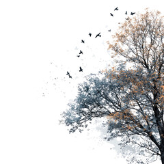 Abstract tree branches in muted tones