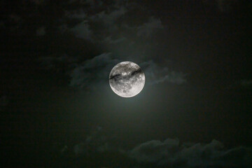 full moon and clouds