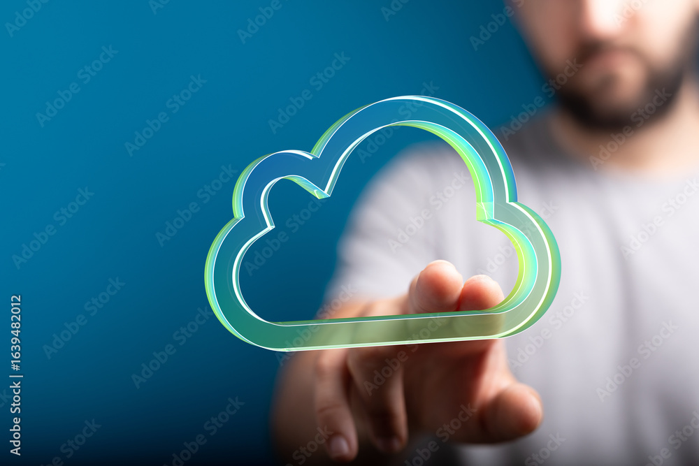 Poster reliable cloud solutions for business. data backup, storage, and seamless access. secure and scalabl