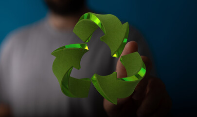 Sustainable eco-friendly concept.  Recycle arrows, environmental responsibility.