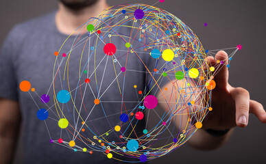 Abstract image of a global network, representing connection and communication.