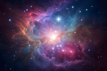 Fototapeta premium Colorful Nebula and Stars in Deep Space galaxy cosmos
