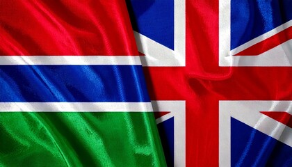 Fototapeta premium イギリスとガンビアの国旗。(UK flag and Gambia flag.) 