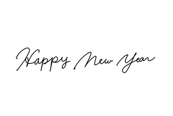 Happy New Year Handwritten Calligraphy