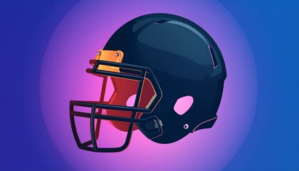 Fototapeta premium Close-up illustration of a black football helmet.
