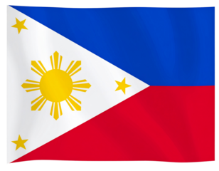  Flat Minimalist Design of Philippines Flag with Bold Colors, isolated on transparent background PNG