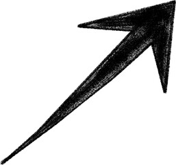 黒い手描きタッチの上昇やじるしアイコンイラスト