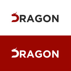Dragon Logo Vector – Modern Minimalist Wordmark Design
